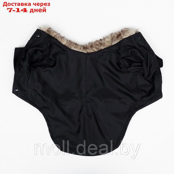 Пальто для собак, размер M (ДС 30, ОГ 44-45, ОШ 29-30 см), чёрное - фото 9 - id-p216656165