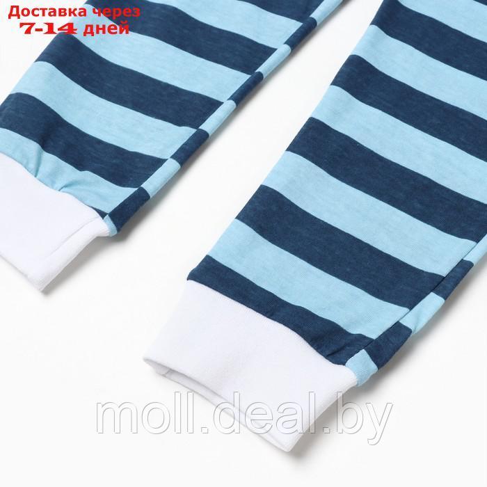 Пижама для мальчика (лонгслив/штанишки), цвет белый/синий/енот, рост 98см - фото 7 - id-p216653498