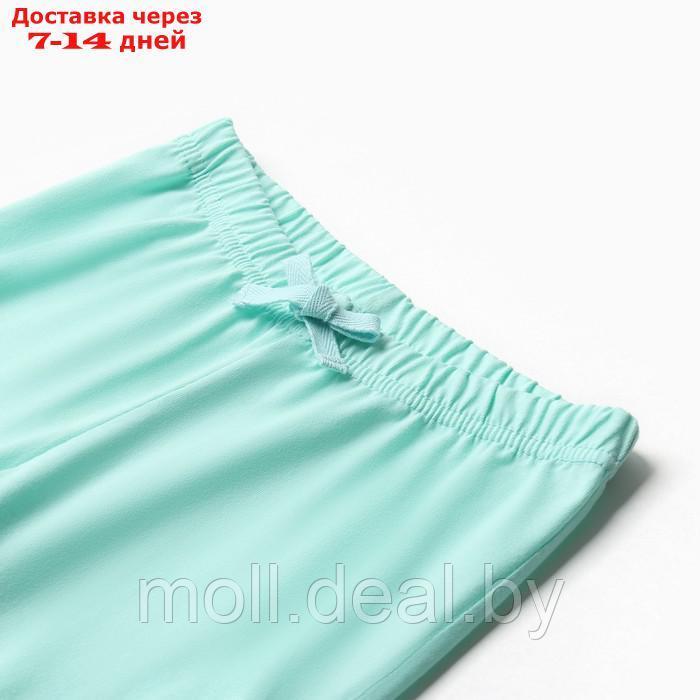 Пижама для девочки (кофта и брюки) MINAKU, цвет белый/мятный, рост 128 см - фото 2 - id-p216656266