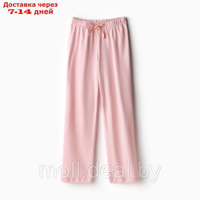 Пижама для девочки (кофта и брюки) MINAKU, цвет белый/розовый, рост 128 см - фото 4 - id-p216656268