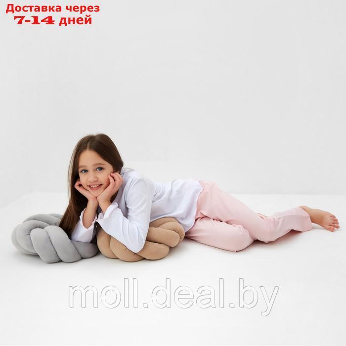 Пижама для девочки (кофта и брюки) MINAKU, цвет белый/розовый, рост 134 см - фото 4 - id-p216656290