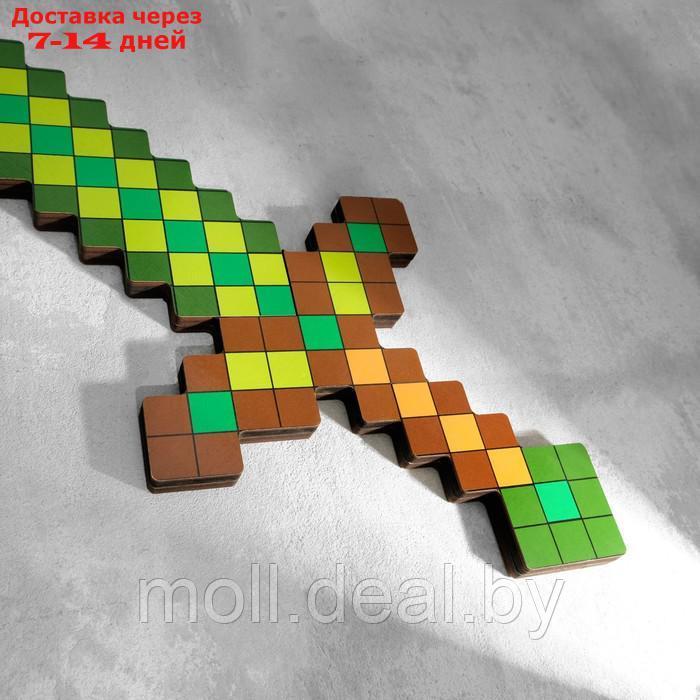 Сувенир деревянный "Меч", 19,5х56,5х1,2 см, пиксельный, зеленый - фото 4 - id-p216653791