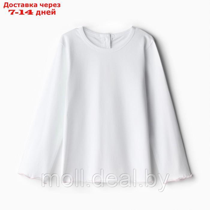 Пижама для девочки (кофта и брюки) MINAKU, цвет белый/розовый, рост 116 см - фото 3 - id-p216656302