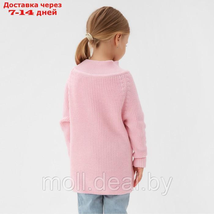 Свитер вязаный для девочки MINAKU, цвет розовый, рост 110 см - фото 4 - id-p216656312