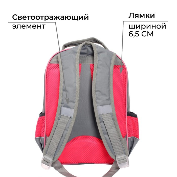 Рюкзак школьный, 36 х 23 х 13 см, эргономичная спинка, Calligrata П "Бабочки" - фото 5 - id-p176489424