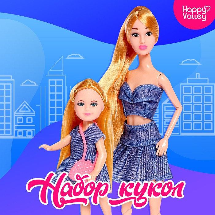 Кукла-модель шарнирная, с дочкой, Family Look на велосипеде - фото 1 - id-p203561577