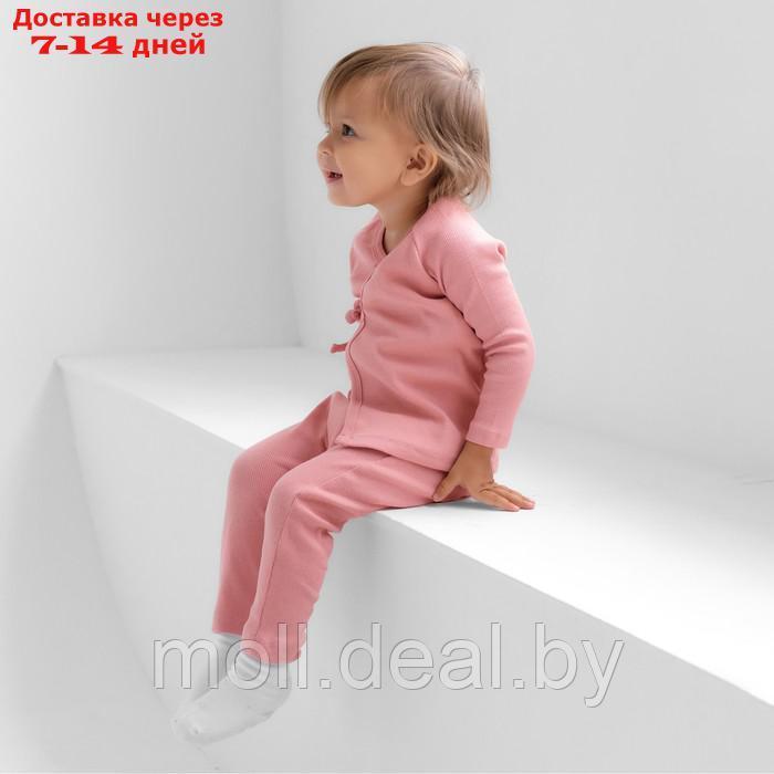 Комплект детский (кофта и штаны) MINAKU, цвет пыльно-розовый, рост 104 см - фото 5 - id-p216655481