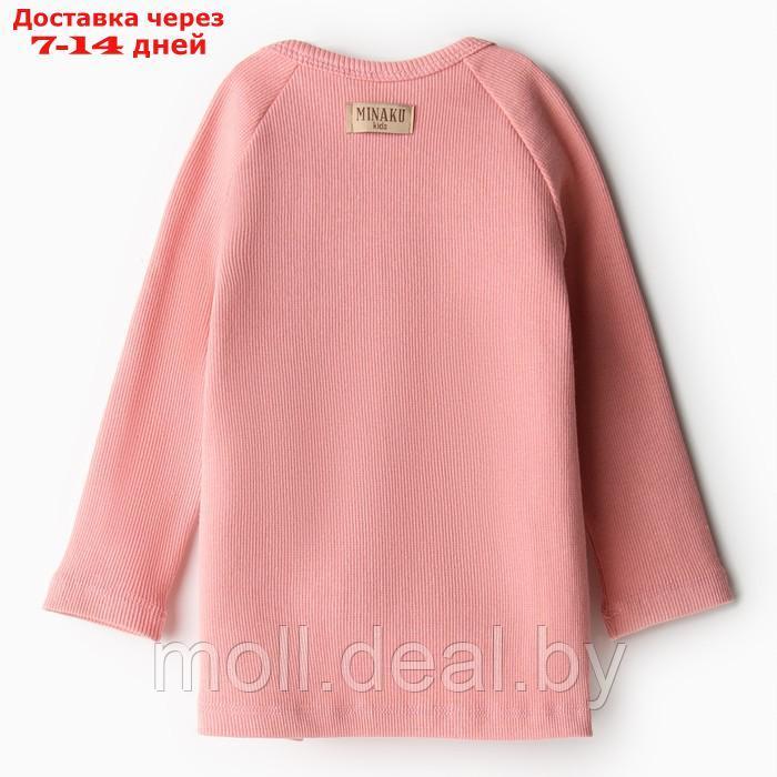 Комплект детский (кофта и штаны) MINAKU, цвет пыльно-розовый, рост 104 см - фото 9 - id-p216655481