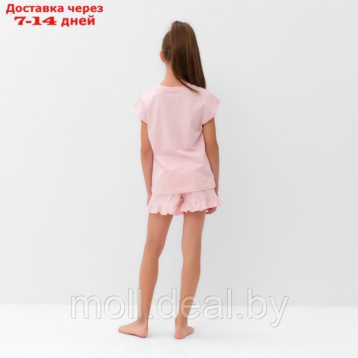 Пижама для девочки (футболка и шорты) MINAKU, цвет розовый, рост 98 см - фото 5 - id-p216655517