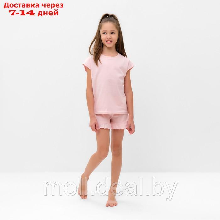 Пижама для девочки (футболка и шорты) MINAKU, цвет розовый, рост 104 см - фото 1 - id-p216655576