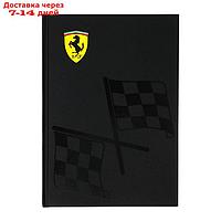 Записная книжка А5 128 листов в клетку Ferrari, твёрдая обложка, матовая ламинация, выборочный УФ-лак, блок