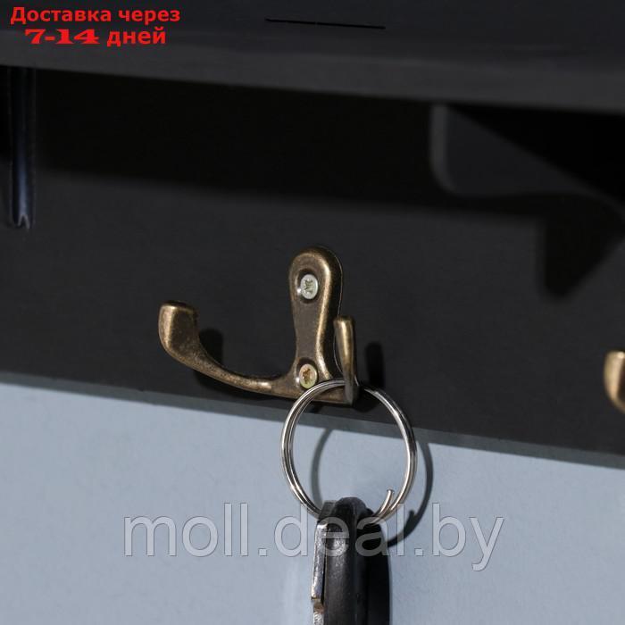 Ключница с полкой "Home" чёрный цвет, 28х23х7,5 см - фото 2 - id-p216655639
