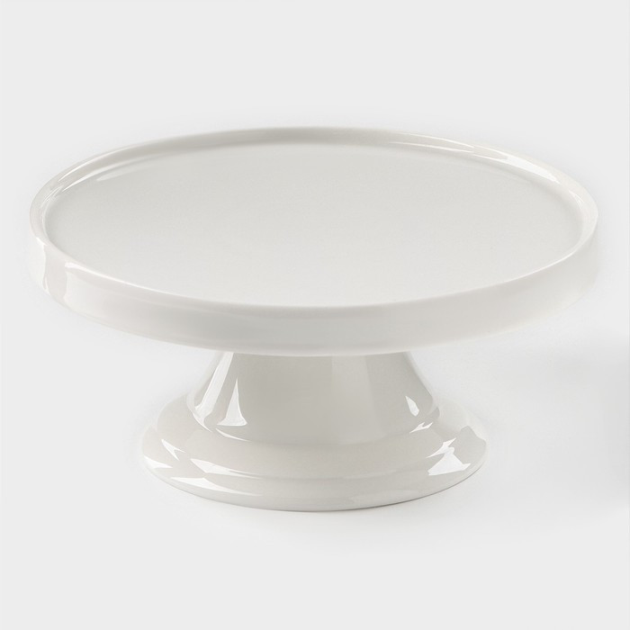 Подставка для десертов фарфоровая Доляна «Глория», d=16,5 см, цвет белый - фото 1 - id-p216689695