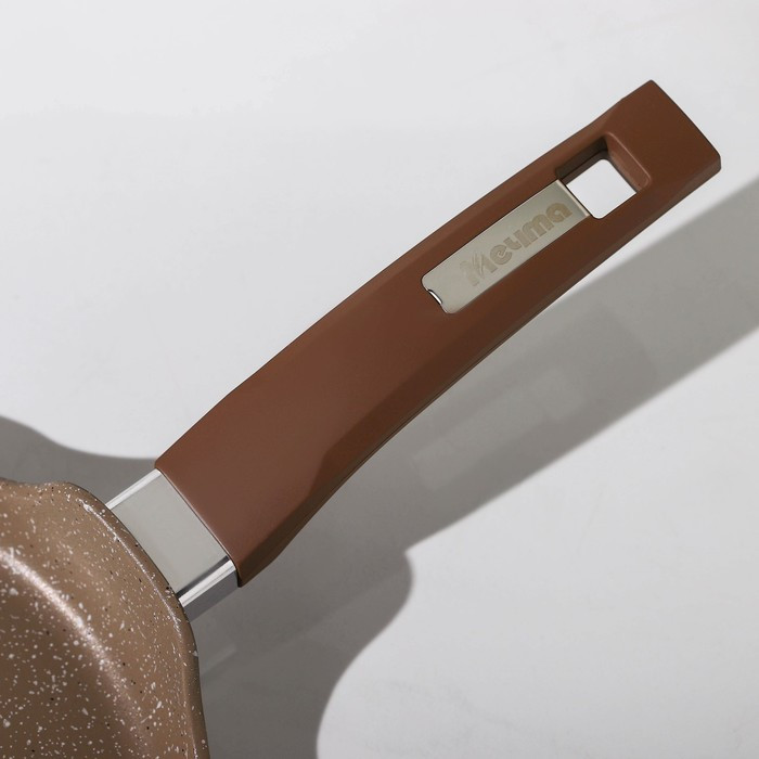 Сковорода блинная «Гранит Brown», d=22 см, пластиковая ручка, антипригарное покрытие, цвет коричневый - фото 4 - id-p177011416