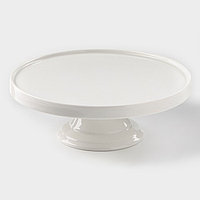 Подставка для десертов фарфоровая Доляна «Глория», d=21,5 см, цвет белый