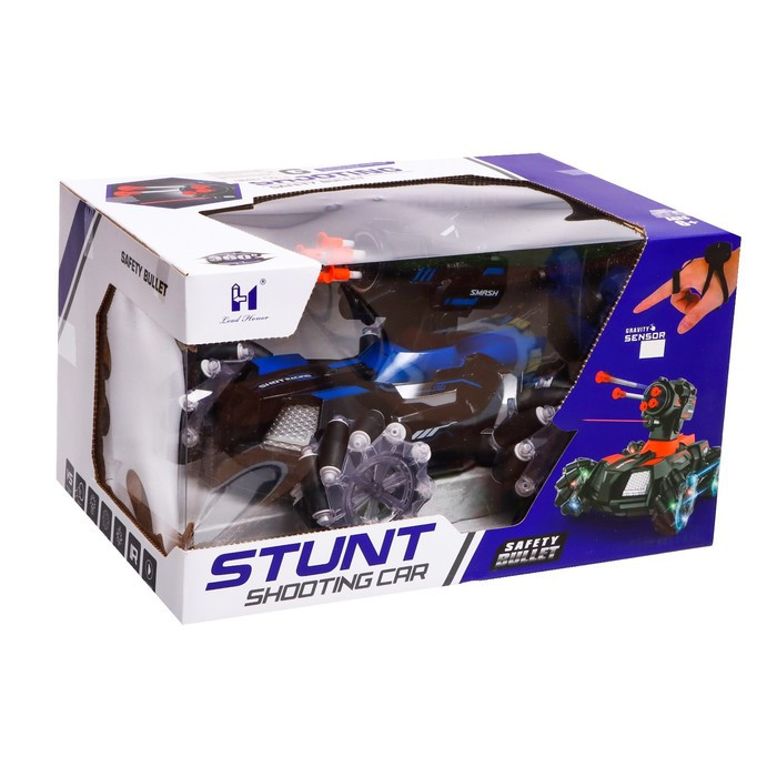 Танк радиоуправляемый Stunt, 4WD полный привод, стреляет ракетами, цвет чёрно-синий - фото 7 - id-p201842973