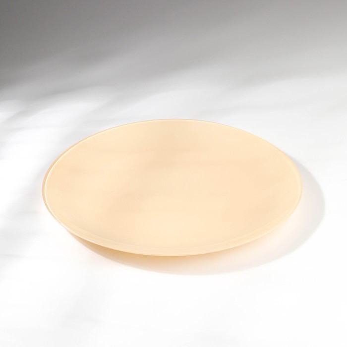 Тарелка «Айвори», стеклянная, d=28 см, цвет бежевый - фото 1 - id-p216707816