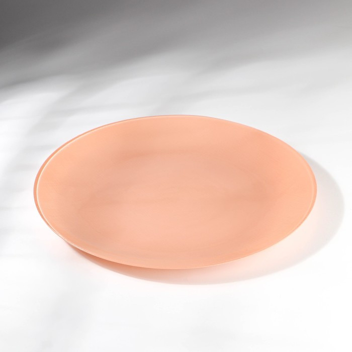 Тарелка «Айвори», стеклянная, d=28 см, цвет коралловый - фото 1 - id-p216707817