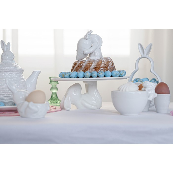 Подставка керамическая для торта Доляна «Кролл», 25×10 см, цвет белый - фото 9 - id-p177022727