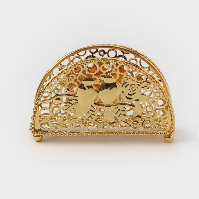 Салфетница декоративная «Птицы», 15×4×8,5 см, цвет золотой - фото 3 - id-p199592638