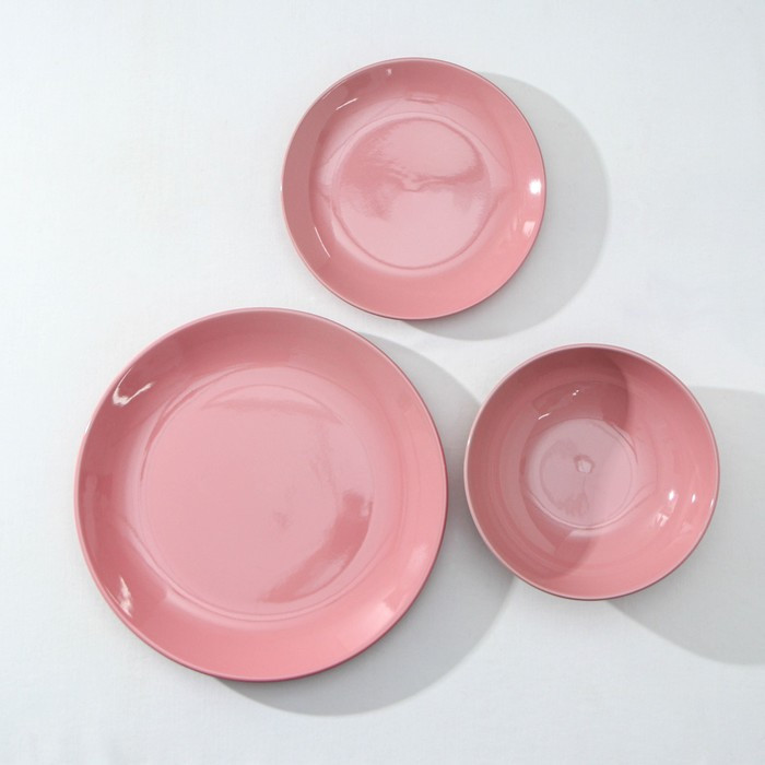 Набор тарелок керамических Доляна «Пастель», 18 предметов: 6 тарелок d=19 см, 6 тарелок d=27 см, 6 мисок d=19 - фото 2 - id-p180241210