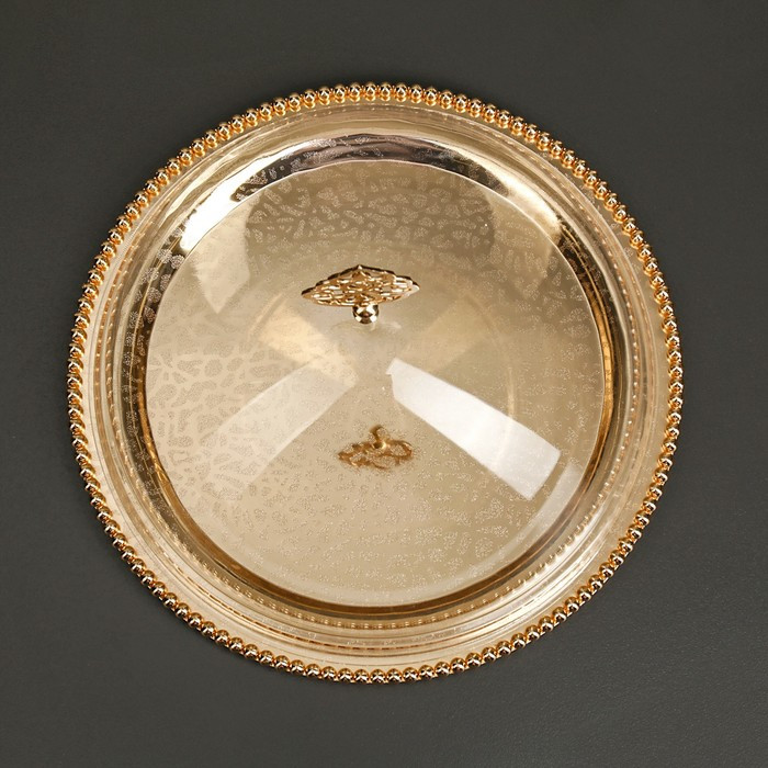 Тортовница с крышкой-клош, 31,5×23 см, цвет металла золотой - фото 3 - id-p216706540