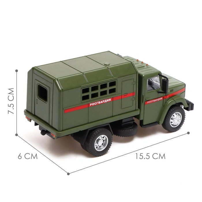 Грузовик металлический «ЗИЛ «Росгвардия», инерция, масштаб 1:43, подвижные детали кузова - фото 2 - id-p199296866