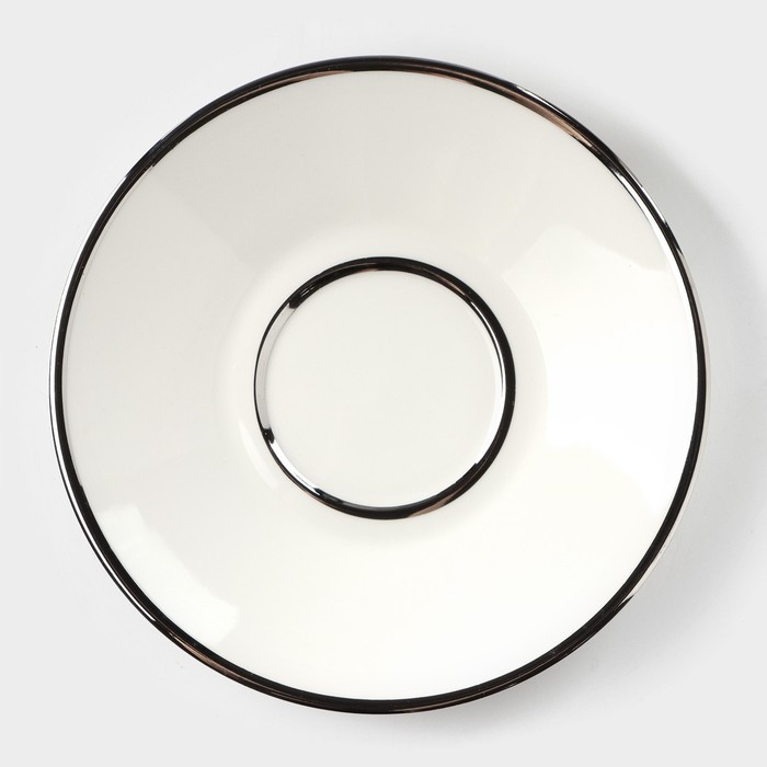 Кофейная пара керамическая «Серебро», 3 предмета: чашка 200 мл, блюдце d=14 см, ложка h=12,5 см, цвет - фото 3 - id-p216689236