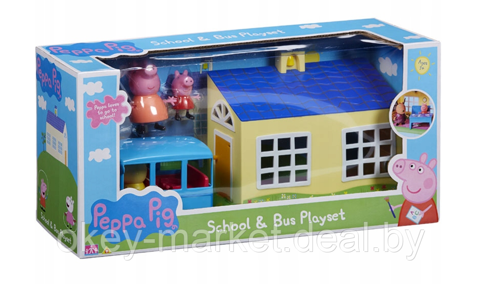 Игровой набор Свинки Пеппы Peppa Pig Школа и автобус + 3 фигурки 06593 - фото 8 - id-p216707274