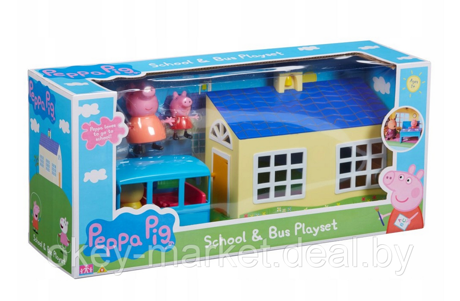 Игровой набор Свинки Пеппы Peppa Pig Школа и автобус + 3 фигурки 06593 - фото 9 - id-p216707274