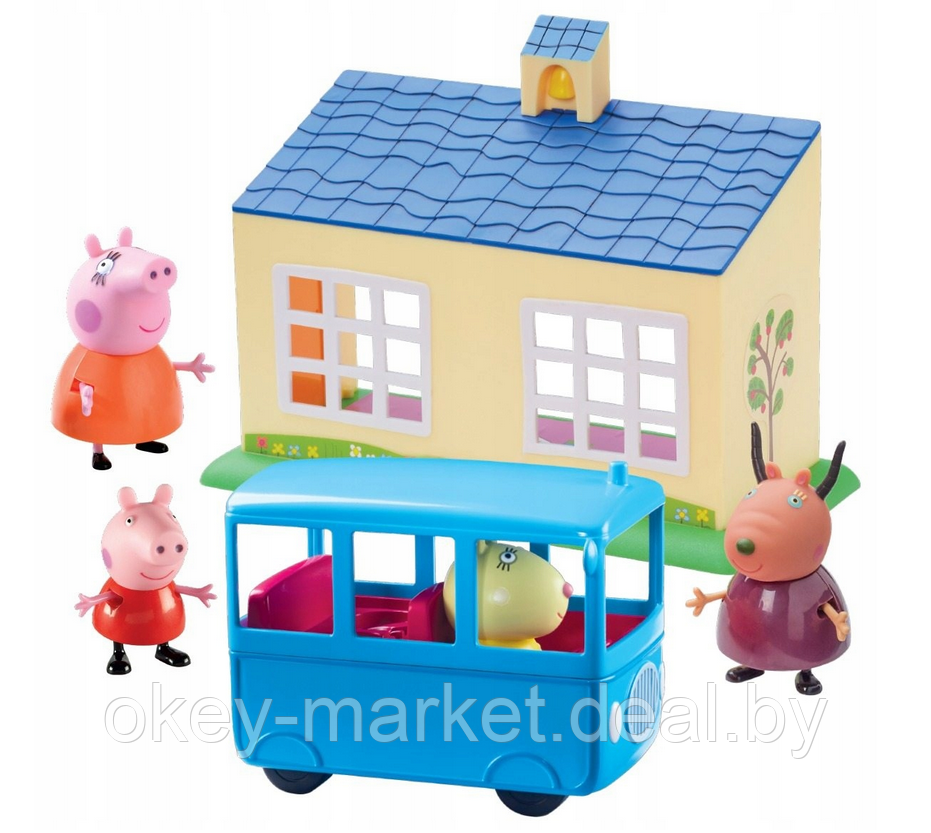 Игровой набор Свинки Пеппы Peppa Pig Школа и автобус + 3 фигурки 06593 - фото 6 - id-p216707274