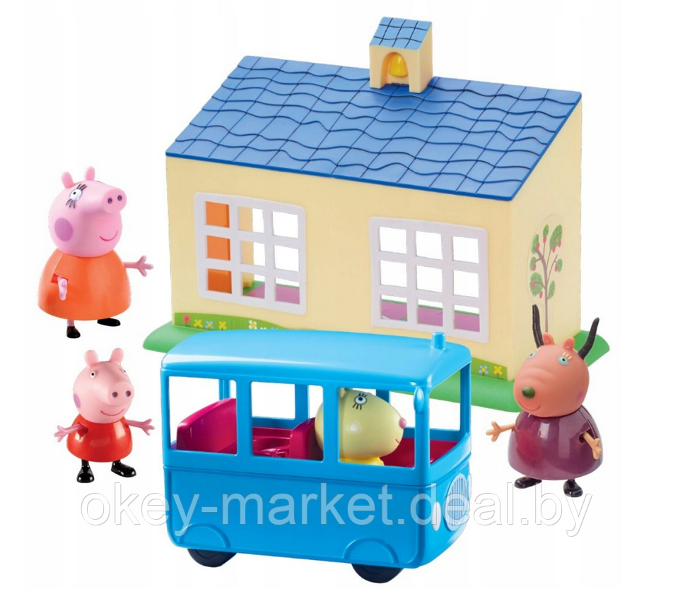 Игровой набор Свинки Пеппы Peppa Pig Школа и автобус + 3 фигурки 06593 - фото 7 - id-p216707274