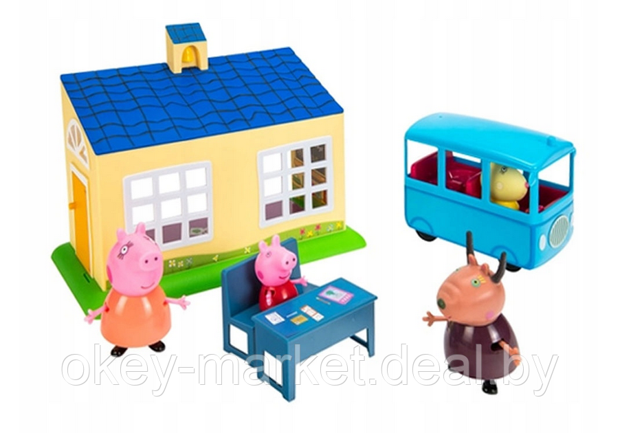 Игровой набор Свинки Пеппы Peppa Pig Школа и автобус + 3 фигурки 06593 - фото 10 - id-p216707274