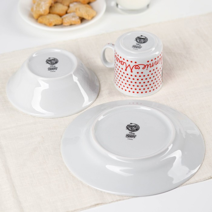 Набор посуды «Минни», 3 предмета: тарелка Ø 16,5 см, миска Ø 14 см, кружка 250 мл, Минни Маус - фото 6 - id-p196496810