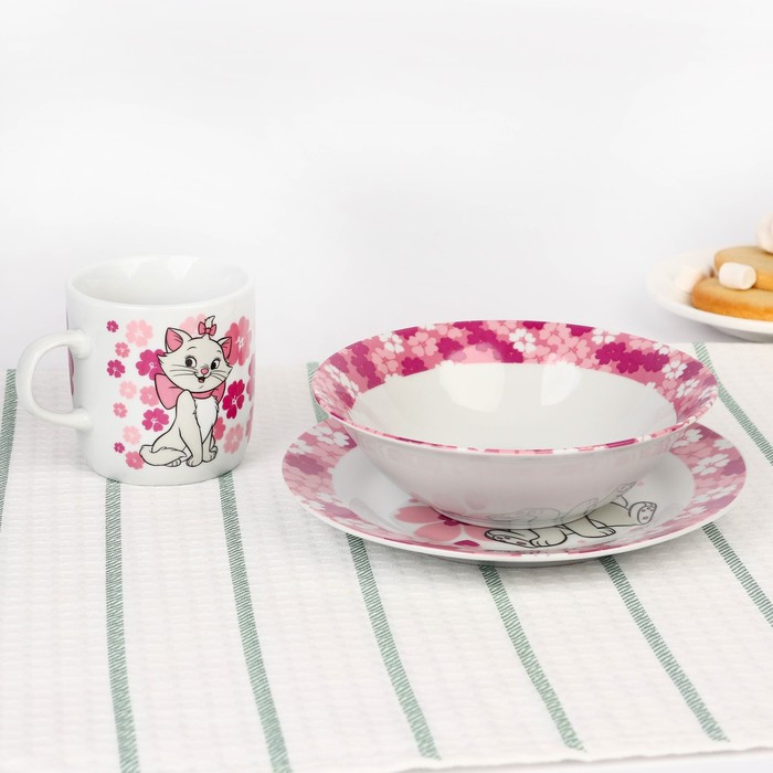 Набор посуды «Мари», 3 предмета: тарелка Ø 16,5 см, миска Ø 14 см, кружка 200 мл, Коты Аристократы - фото 3 - id-p216678760