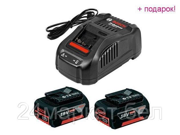 BOSCH Малайзия Комплект аккумулятор 18.0 В GBA18 V 2 шт. + зарядное устройство GAL1880CV (Набор GBA 18 V 5,0Ah, фото 2