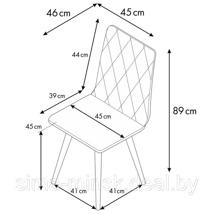 Стул обеденный Polini Home Rio SD, цвет тёмно-бирюзовый-натуральный - фото 9 - id-p216720374