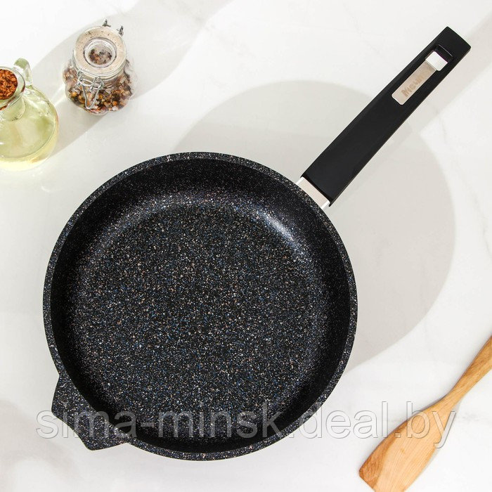Сковорода «Гранит Star», d=26 см, стеклянная крышка, антипригарное покрытие, цвет чёрный - фото 2 - id-p120355807