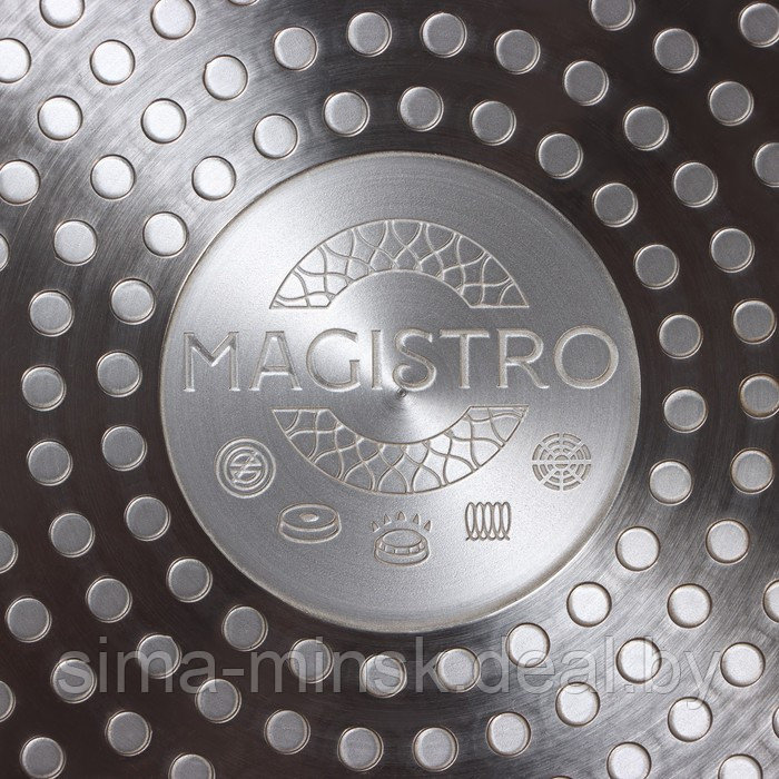 Сковорода гриль квадратная Magistro Warrior, 28×28 см, антипригарное покрытие, индукция - фото 7 - id-p216669182