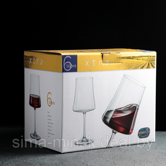 Набор бокалов для вина Bohemia Crystal «Экстра», 560 мл, 6 шт - фото 2 - id-p216676336
