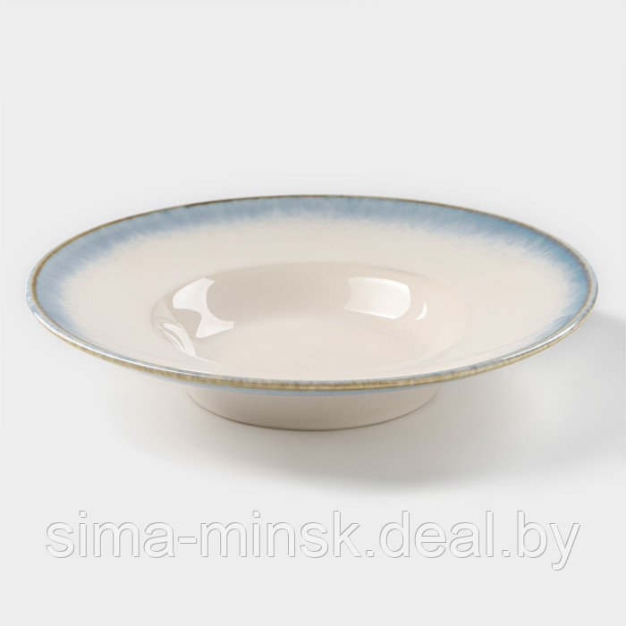 Тарелка фарфоровая для пасты Magistro «Пэвэти», 430 мл, d=21 см, цвет голубой - фото 1 - id-p196496784