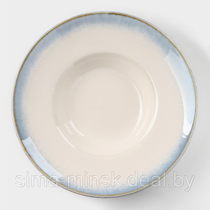 Тарелка фарфоровая для пасты Magistro «Пэвэти», 430 мл, d=21 см, цвет голубой - фото 2 - id-p196496784