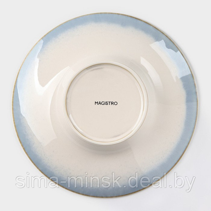 Тарелка фарфоровая для пасты Magistro «Пэвэти», 430 мл, d=21 см, цвет голубой - фото 4 - id-p196496784