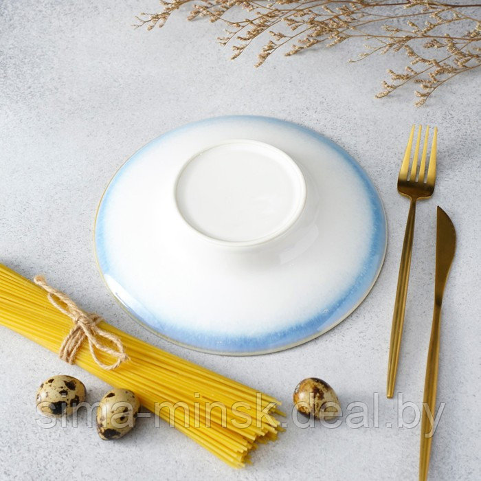 Тарелка фарфоровая для пасты Magistro «Пэвэти», 430 мл, d=21 см, цвет голубой - фото 5 - id-p196496784