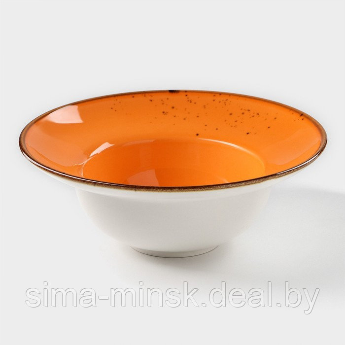 Тарелка фарфоровая для пасты Magistro «Церера», 400 мл, d=19,5 см, цвет оранжевый - фото 1 - id-p216674013