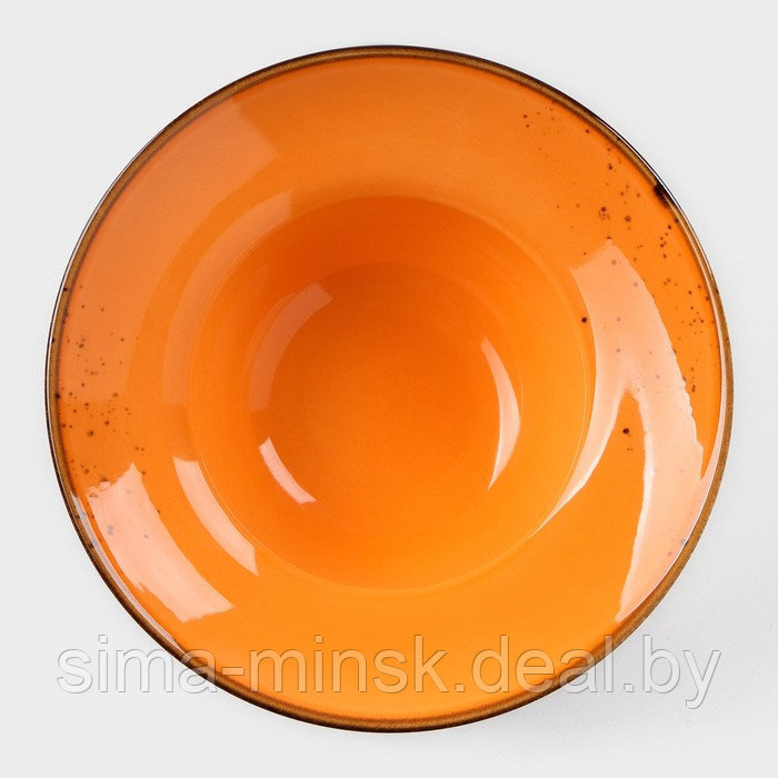 Тарелка фарфоровая для пасты Magistro «Церера», 400 мл, d=19,5 см, цвет оранжевый - фото 2 - id-p216674013