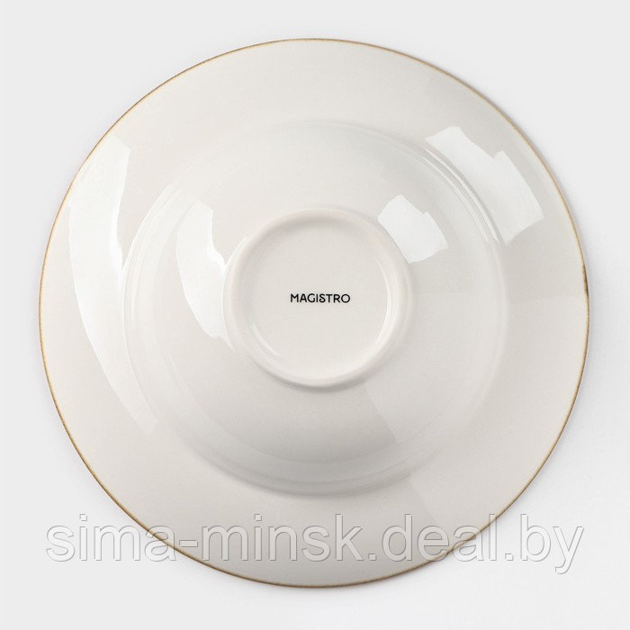 Тарелка фарфоровая для пасты Magistro «Церера», 400 мл, d=19,5 см, цвет оранжевый - фото 4 - id-p216674013
