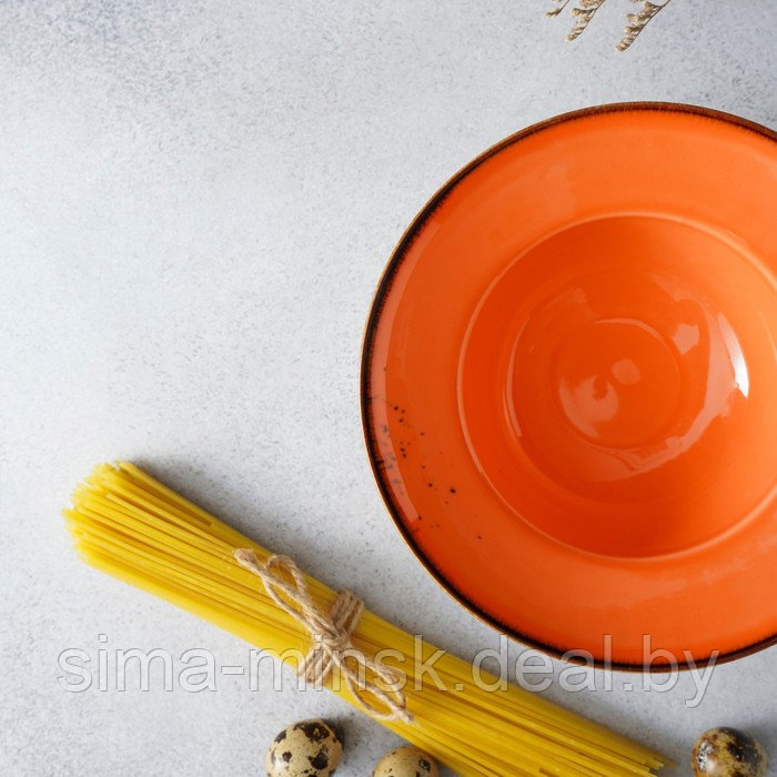 Тарелка фарфоровая для пасты Magistro «Церера», 400 мл, d=19,5 см, цвет оранжевый - фото 6 - id-p216674013