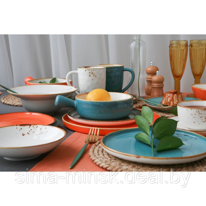 Тарелка фарфоровая для пасты Magistro «Церера», 400 мл, d=19,5 см, цвет оранжевый - фото 7 - id-p216674013