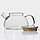 Чайник стеклянный заварочный с бамбуковой крышкой и металлическим фильтром «Эко», 800 мл, 20×13×12 см, фото 2